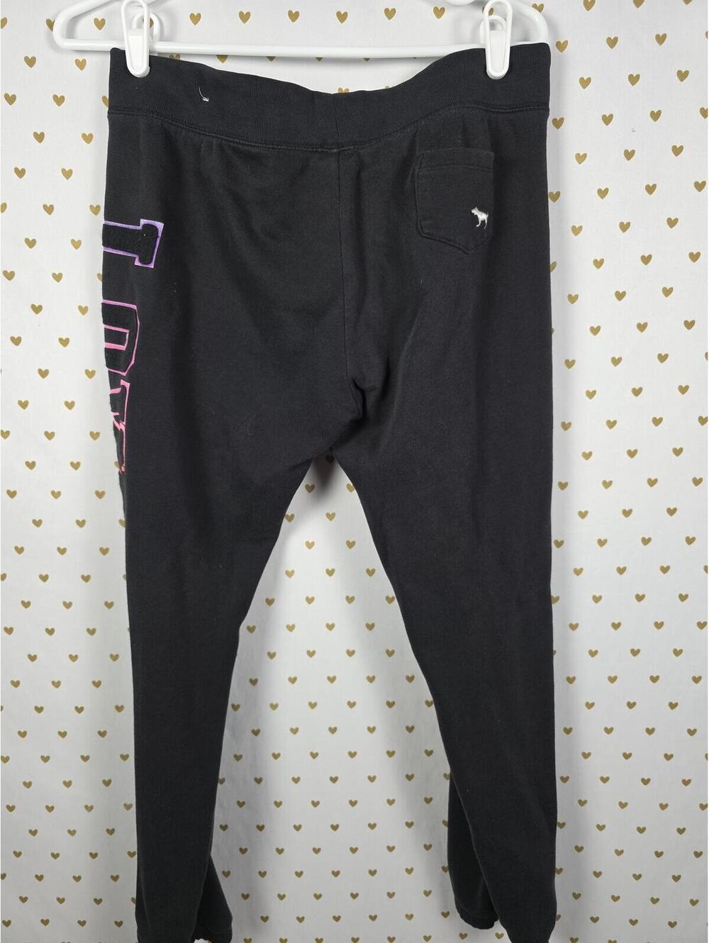 Victorias Secret Pink VINTAGE HTF Rainbow Embroidered SET Hoodie Sweats SMALL - Picture 9 of 10